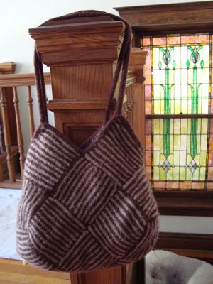Felted knitted bag