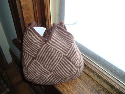 Felted knit project bag