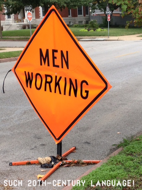 Men working sign