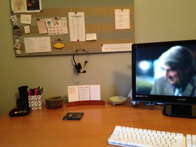 Desk after decluttering