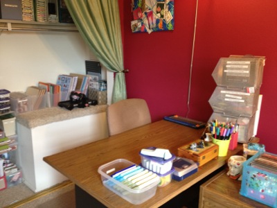 A neat and organized craft desk