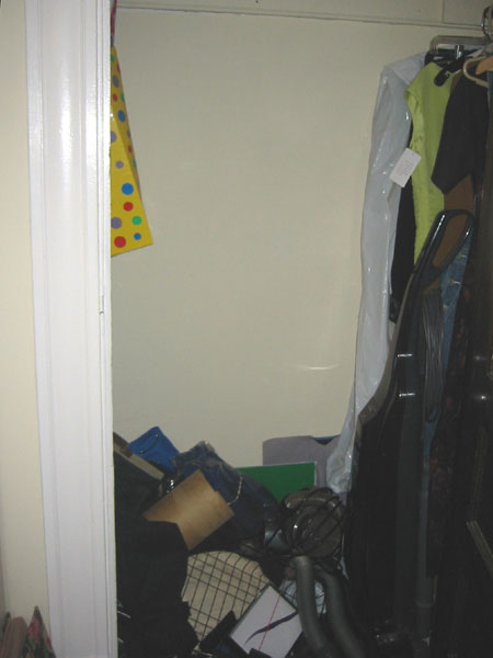 Messy, unorganized closet