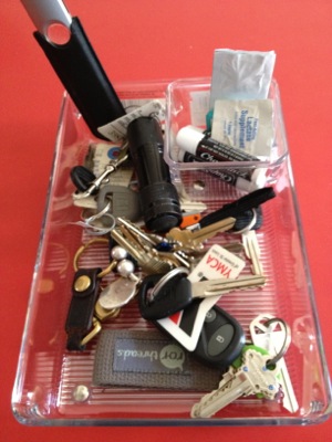 A clear tray for the keys used daily