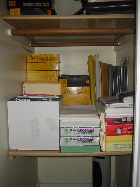Closet with tidy stacks