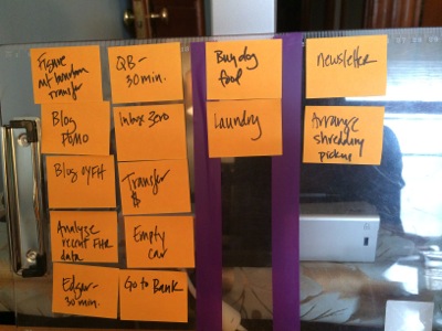 Using a kanban clipboard to stay on top of tasks