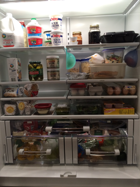 Labels can help a refrigerator stay organized.